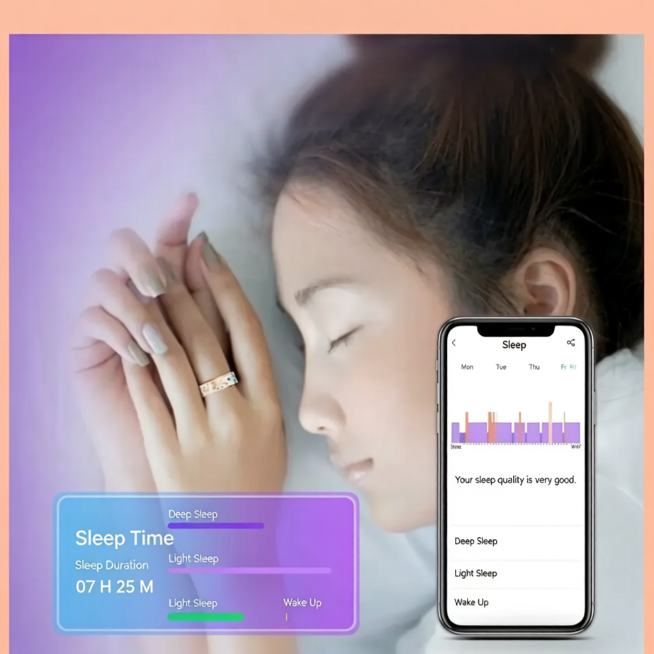 π Floral Enamel Smart Ring | Stylish Sleep & Fitness Tracker (IP68 Waterproof)