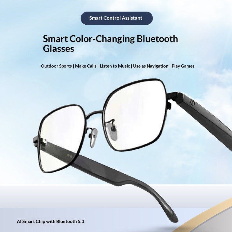 🕶️ Smart Color-Changing Bluetooth Glasses – UV Protection & Touch Control
