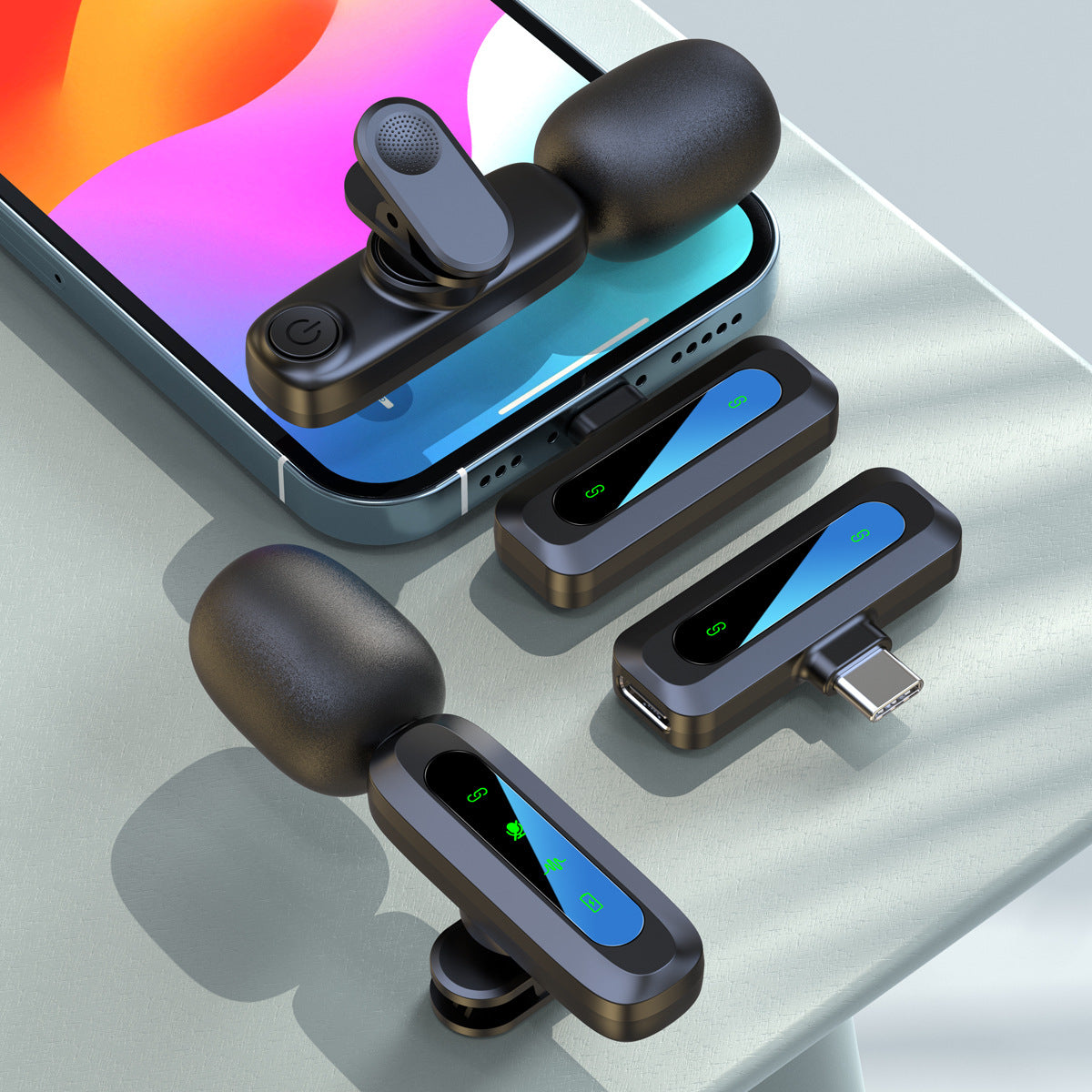 🎙️Wireless Lavalier Lapel Microphone, DSP Noise Canceling Plug & Play Clip Mic, Universal USB-C Lightning Wireless Microphone for Vlog Live Streaming Interview Podcast Outdoor Recording