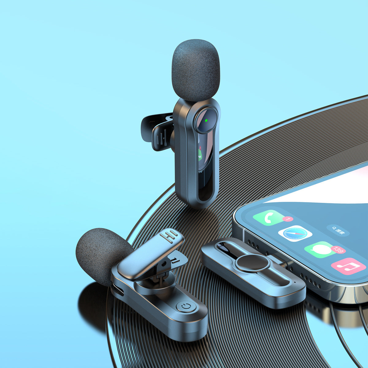 🎙️ Dual Wireless Lavalier Microphone Kit – 2-in-1 USB-C Mics