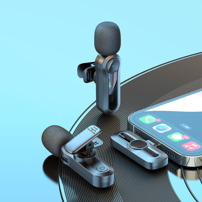🎙️ Dual Wireless Lavalier Microphone Kit – 2-in-1 USB-C Mics