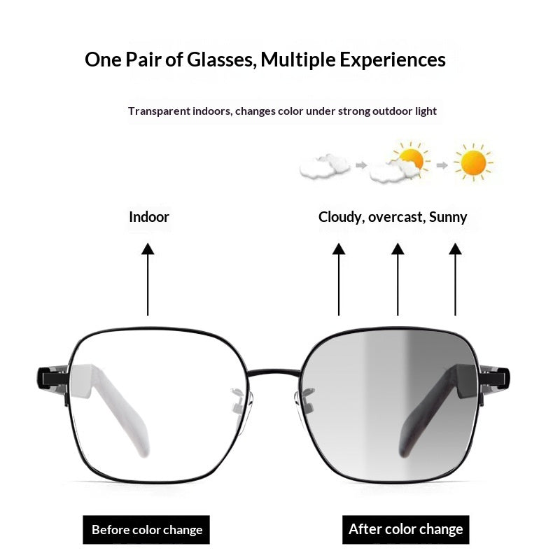 🕶️ Smart Color-Changing Bluetooth Glasses – UV Protection & Touch Control