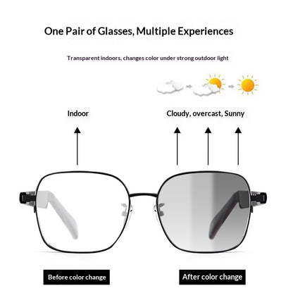 🕶️ Smart Color-Changing Bluetooth Glasses – UV Protection & Touch Control