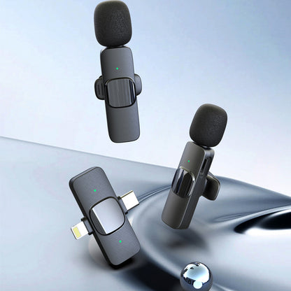🎙️ Dual Wireless Lavalier Microphone Kit – AI Noise Canceling for iPhone/Android