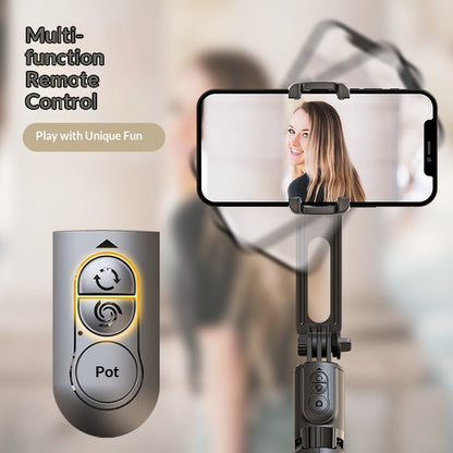 📸 Pocket Mini Single-Axis Phone Gimbal Stabilizer with 3-Color Fill Light, 360° Rotation 3D Dream Mode Anti-Shake Handheld Smartphone Video Stabilizer for Vlog TikTok Selfie Night Shooting