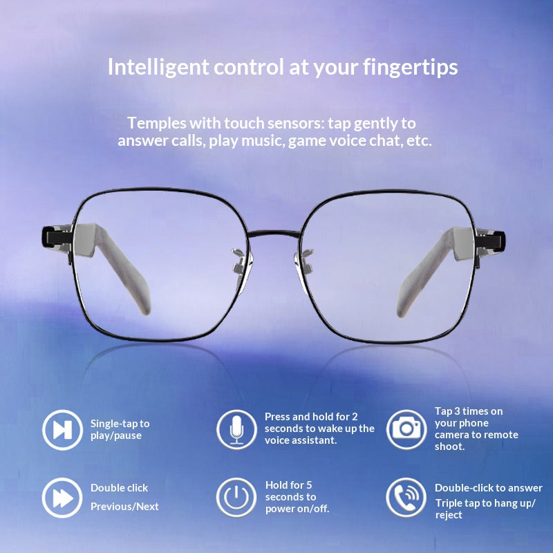 🕶️ Smart Color-Changing Bluetooth Glasses – UV Protection & Touch Control