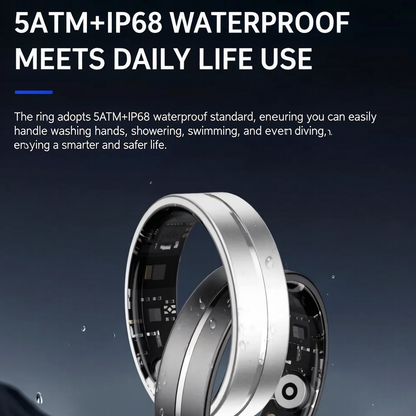 💍 Ultra Slim Titanium Smart Health Ring | Waterproof Tracker for Heart Rate, Blood Oxygen & Sleep, Men & Women