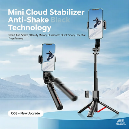 📸 3-in-1 Gimbal Stabilizer Selfie Stick Tripod with Bluetooth