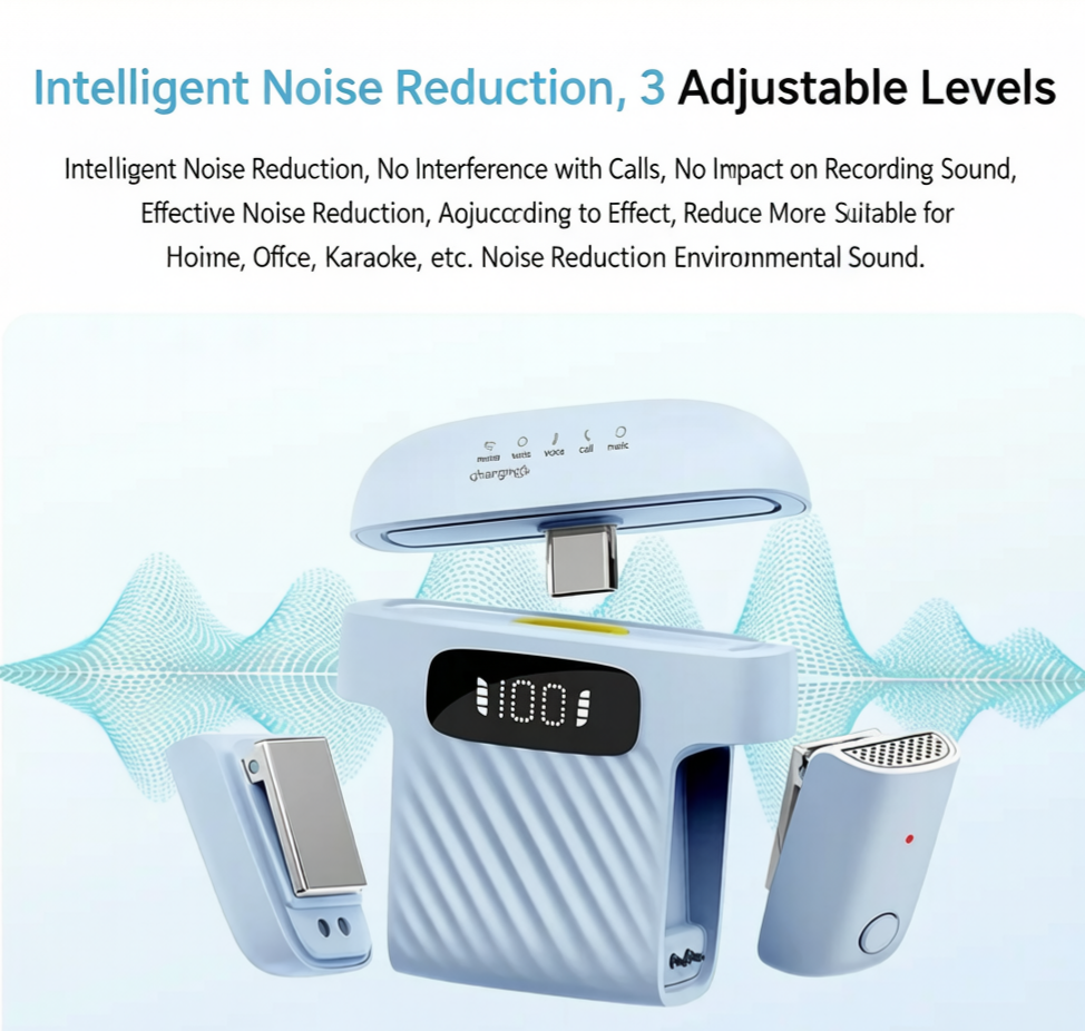 ✨ Clip-On Wireless Microphone for iPhone/Android, Vlogging & Calls
