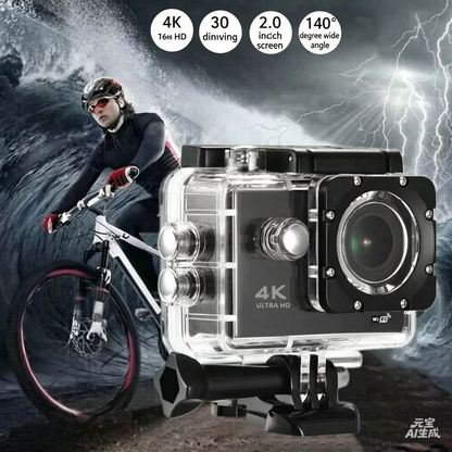 ✨ Underwater Sports Camera with 140° Wide Angle & Stabilization