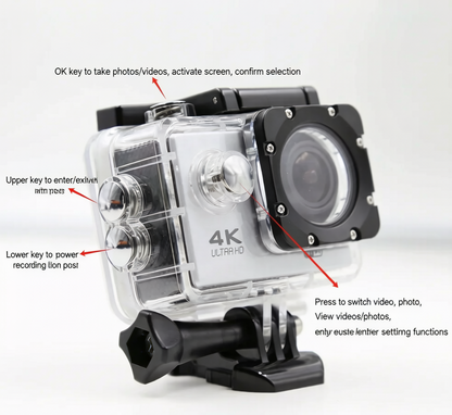 ✨ Underwater Sports Camera with 140° Wide Angle & Stabilization