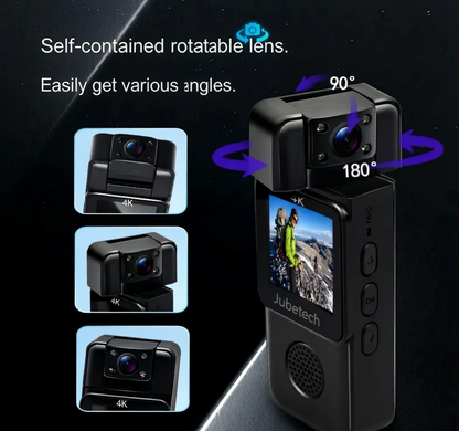 ✨ Portable Clip-On Action Camera with 160° Wide Angle & Night Vision