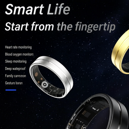 💍 Ultra Slim Titanium Smart Health Ring | Waterproof Tracker for Heart Rate, Blood Oxygen & Sleep, Men & Women