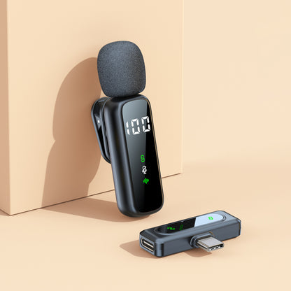 🎙️  Dual Wireless Lavalier Microphone, AI Noise Canceling Plug & Play Dual Clip Lapel Mic with LED Display Reverb Monitor, Universal for iPhone Android Interview Podcast Vlog Live Streaming