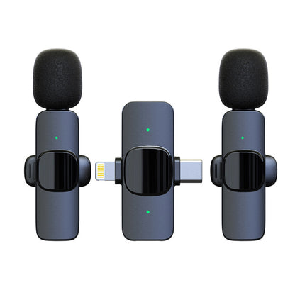 🎙️ Dual Wireless Lavalier Microphone Kit – AI Noise Canceling for iPhone/Android