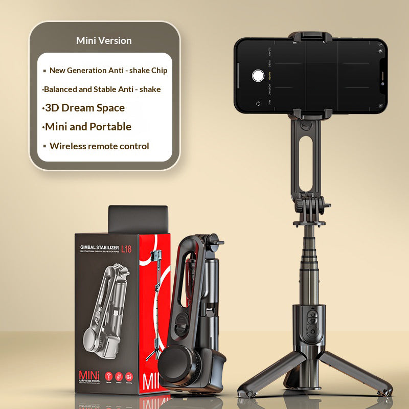 📸 Pocket Mini Single-Axis Phone Gimbal Stabilizer with 3-Color Fill Light, 360° Rotation 3D Dream Mode Anti-Shake Handheld Smartphone Video Stabilizer for Vlog TikTok Selfie Night Shooting