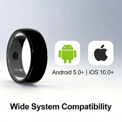 💍  Smart Health Ring with ECG Heart Rate Blood Oxygen Monitor, 24/7 Sleep Tracking Smart Ring, Real Time Health Alert Waterproof Fitness Tracker Ring for Android iOS