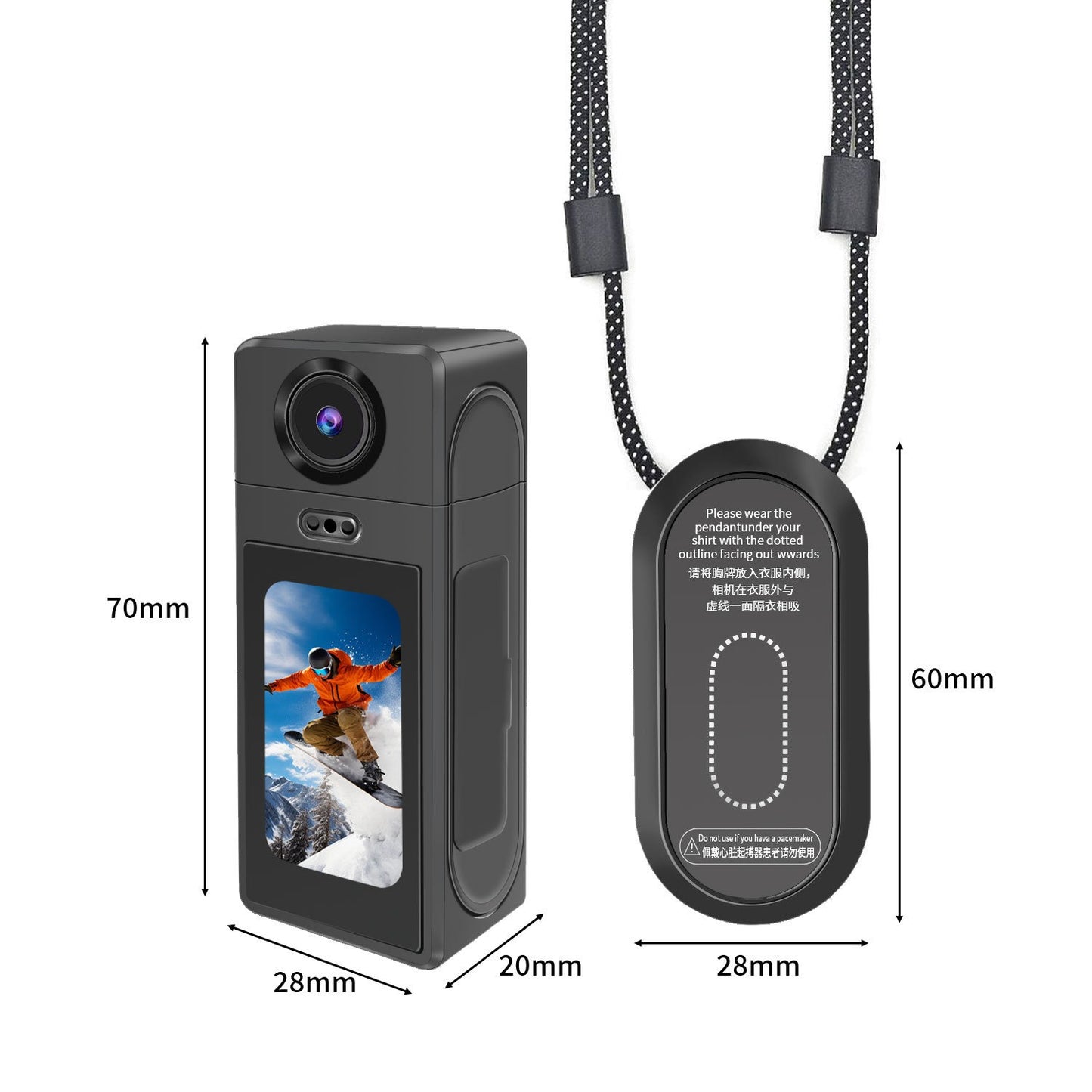 🎥 Wearable HD Camera for Vlogging, Sports & Daily Recording