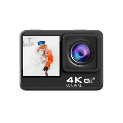 🎬 4K Dual-Screen Action Camera with WiFi & Waterproof Charging Case