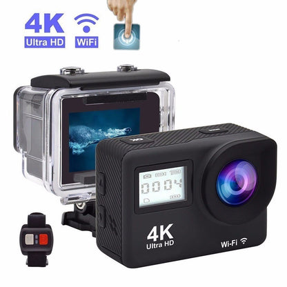 🎬 4K Dual-Screen Action Camera with WiFi & Wrist Remote