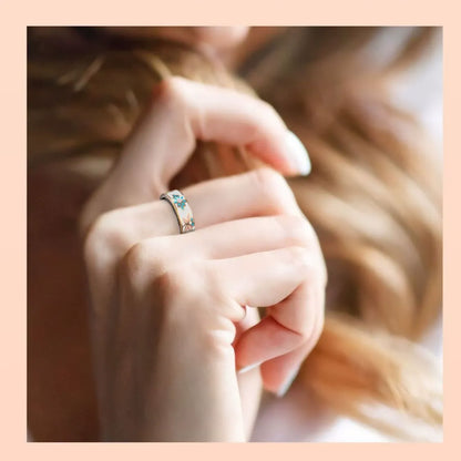 💍 Floral Enamel Smart Ring | Stylish Sleep & Fitness Tracker (IP68 Waterproof)