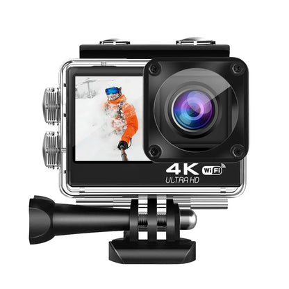 🎬 4K Dual-Screen Action Camera with WiFi & Waterproof Charging Case